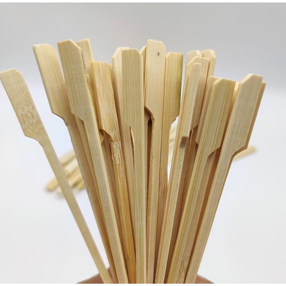 100 pcs Bamboo Paddle Skewers Picks Food Pick Toothpicks 4.7 Inch
